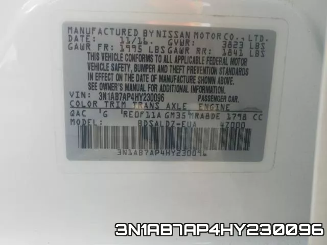 3N1AB7AP4HY230096 фото 2