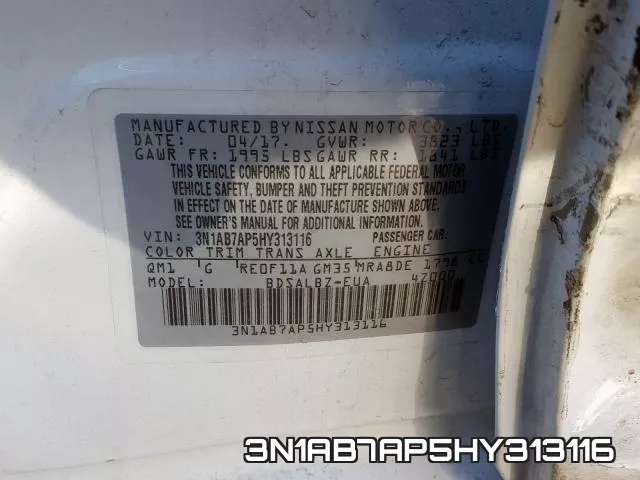 3N1AB7AP5HY313116 фото 2