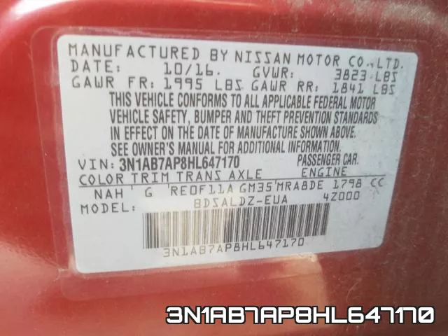 3N1AB7AP8HL647170 фото 2
