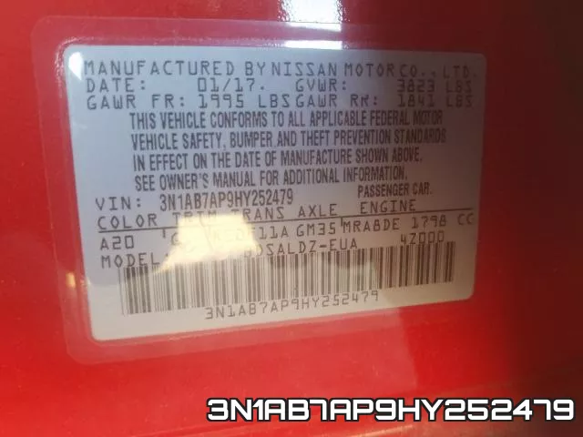 3N1AB7AP9HY252479 фото 2