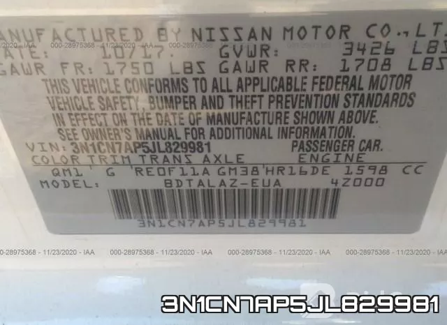 3N1CN7AP5JL829981 фото 9