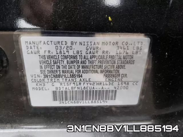 3N1CN8BV1LL885194 фото 2