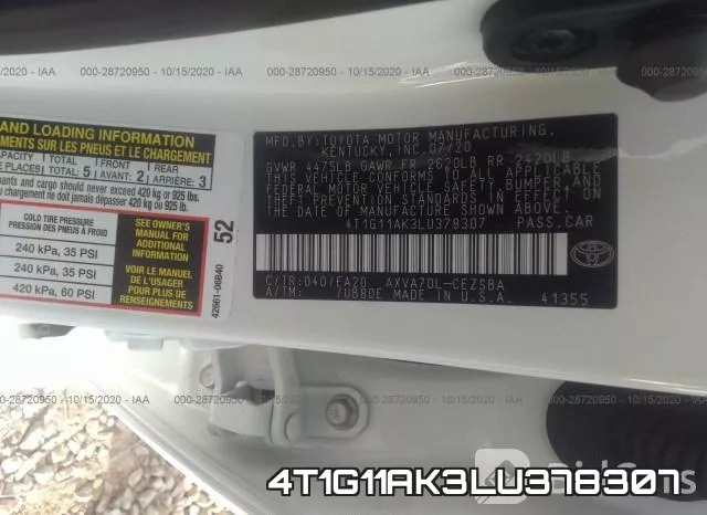 4T1G11AK3LU378307 фото 9