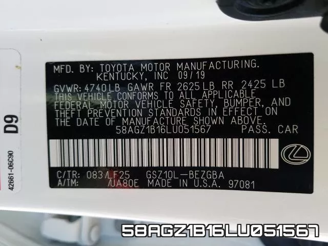 58AGZ1B16LU051567 фото 2