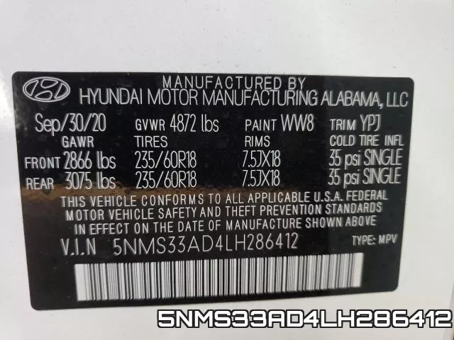 5NMS33AD4LH286412 фото 2