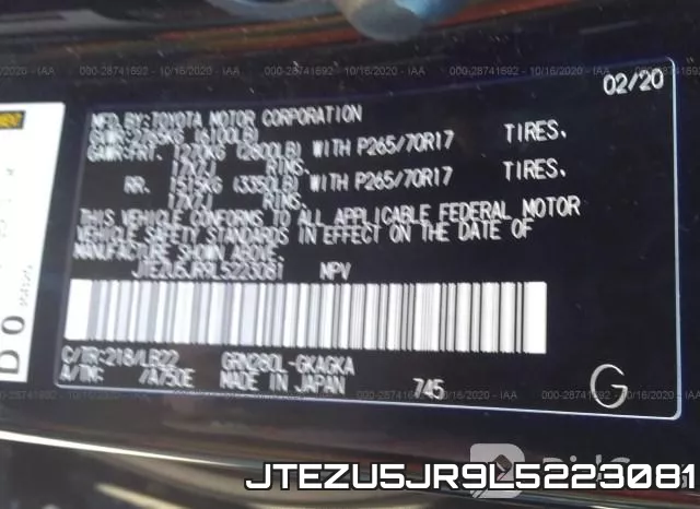 JTEZU5JR9L5223081 фото 9