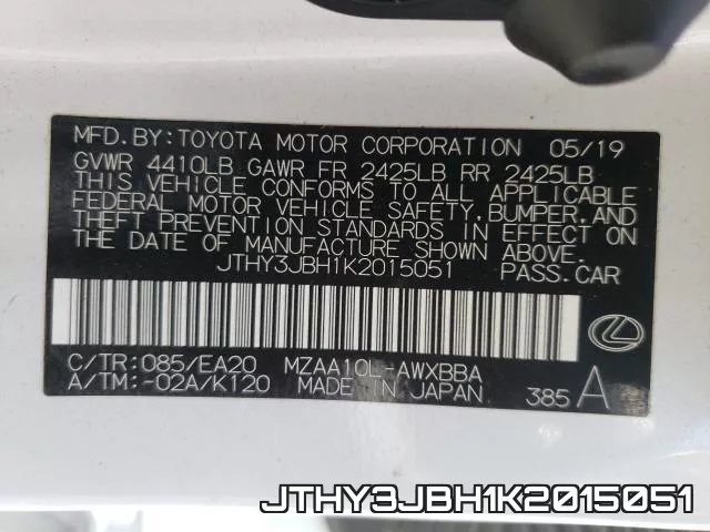 JTHY3JBH1K2015051 фото 2