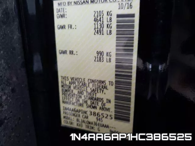 1N4AA6AP1HC386525 фото 2