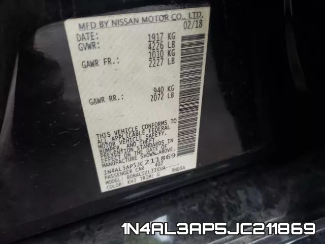 1N4AL3AP5JC211869 фото 2
