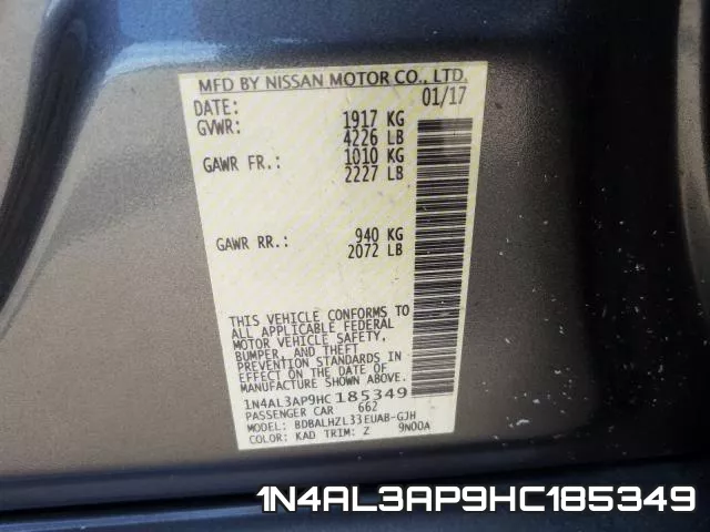 1N4AL3AP9HC185349 фото 2