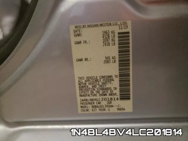 1N4BL4BV4LC201814 фото 2