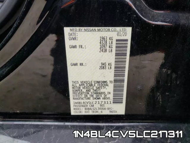 1N4BL4CV5LC217311 фото 2