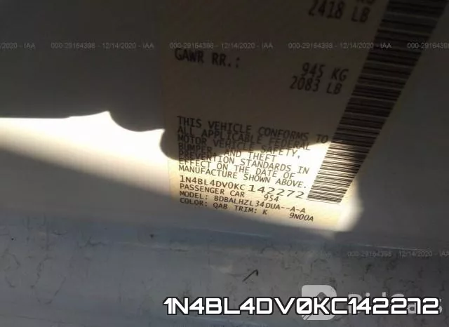 1N4BL4DV0KC142272 фото 6