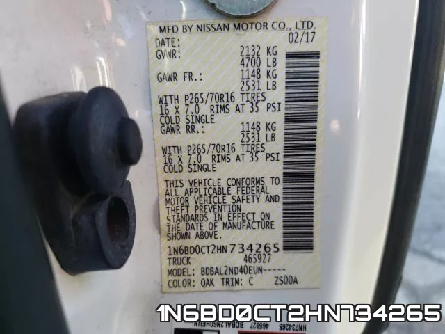 1N6BD0CT2HN734265 фото 2