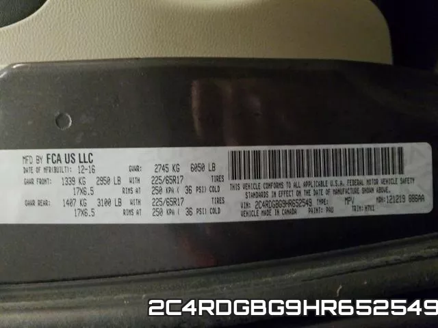 2C4RDGBG9HR652549 фото 2