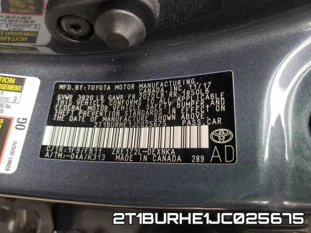 2T1BURHE1JC025675 фото 2