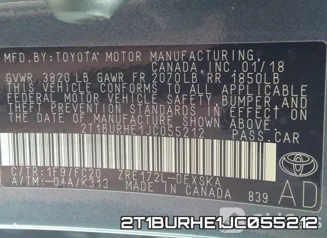 2T1BURHE1JC055212 фото 8