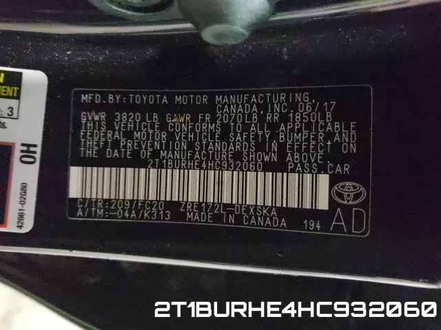 2T1BURHE4HC932060 фото 2