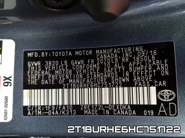 2T1BURHE6HC751722 фото 2