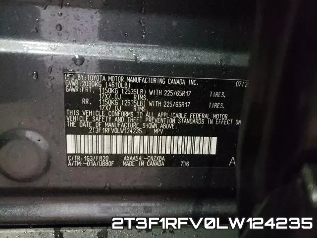 2T3F1RFV0LW124235 фото 2
