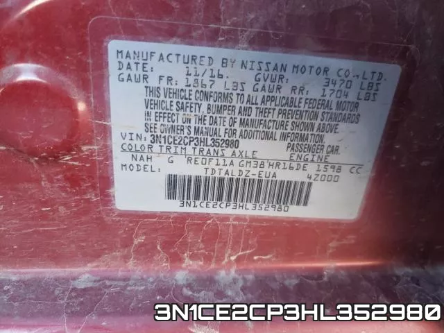3N1CE2CP3HL352980 фото 2