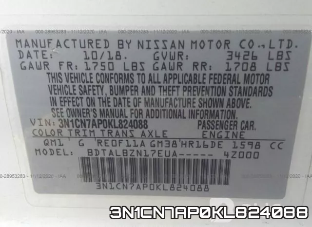 3N1CN7AP0KL824088 фото 9