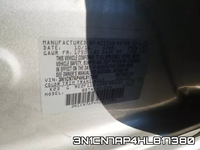 3N1CN7AP4HL817380 фото 2