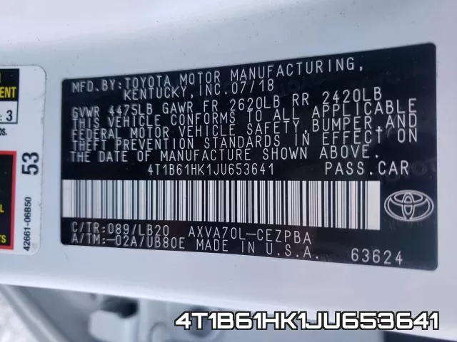 4T1B61HK1JU653641 фото 2