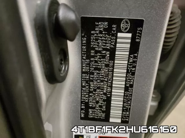4T1BF1FK2HU616160 фото 2