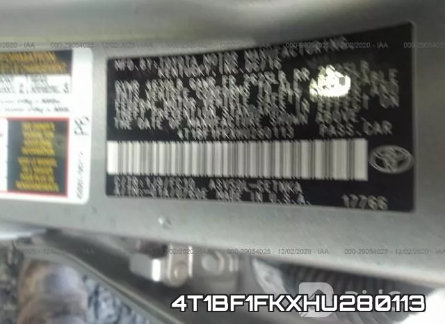 4T1BF1FKXHU280113 фото 9