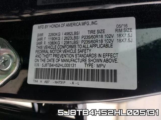 5J8TB4H52HL005131 фото 2