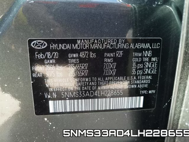 5NMS33AD4LH228655 фото 2