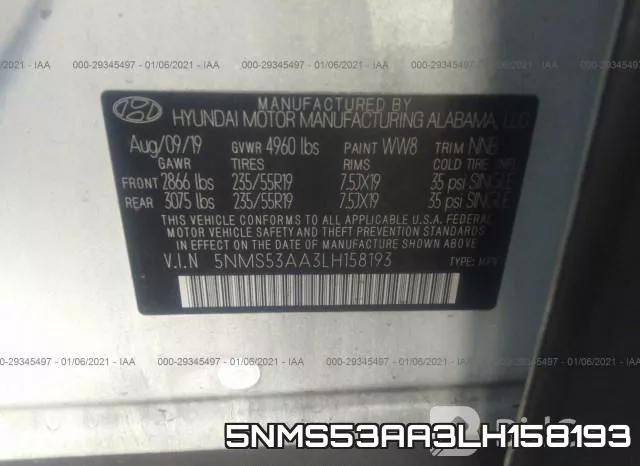 5NMS53AA3LH158193 фото 8