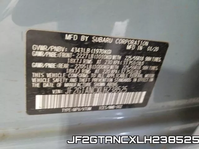 JF2GTANCXLH238525 фото 2