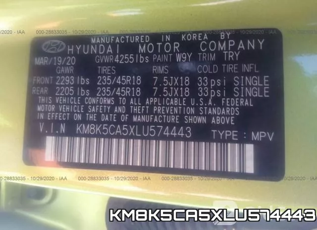 KM8K5CA5XLU574443 фото 10