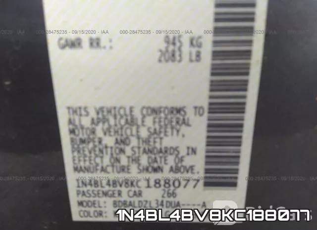 1N4BL4BV8KC188077 фото 9