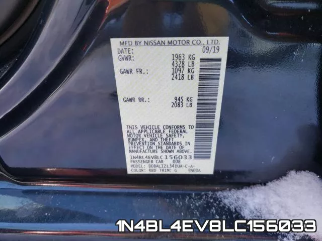 1N4BL4EV8LC156033 фото 2