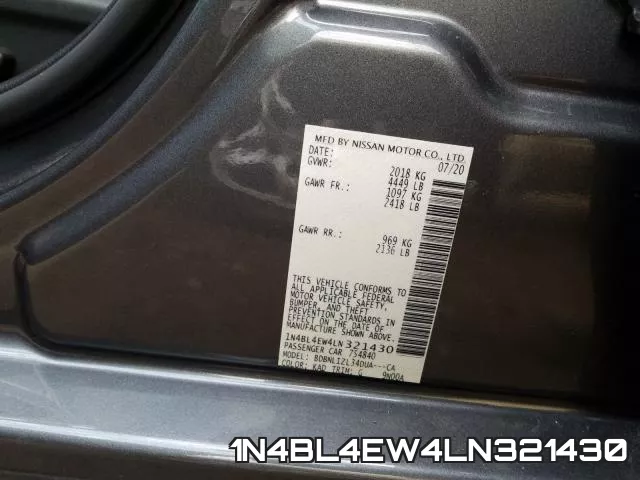 1N4BL4EW4LN321430 фото 2