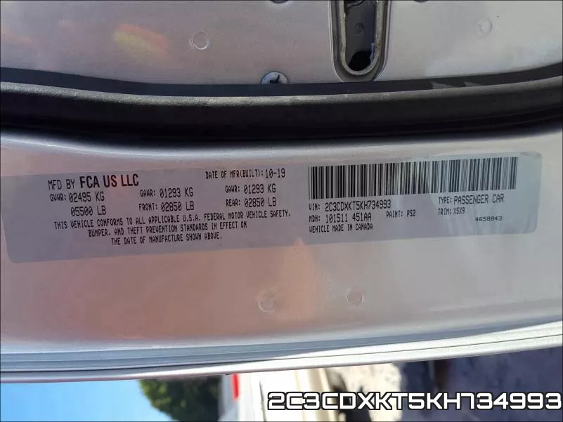 2C3CDXKT5KH734993 фото 2