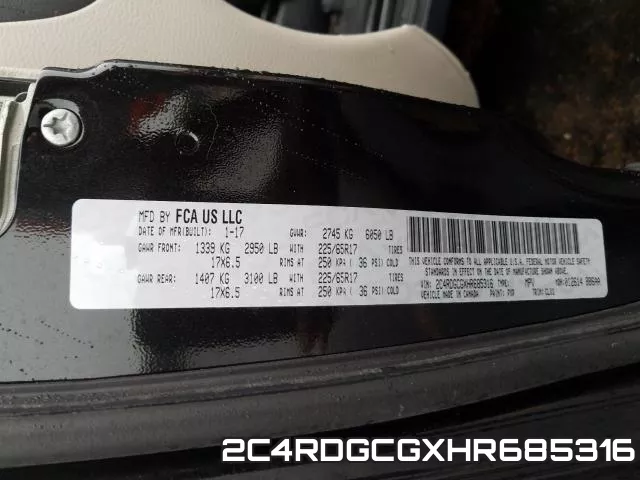 2C4RDGCGXHR685316 фото 2