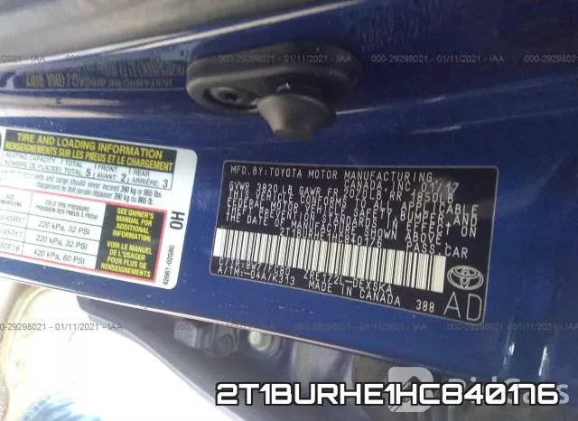 2T1BURHE1HC840176 фото 9