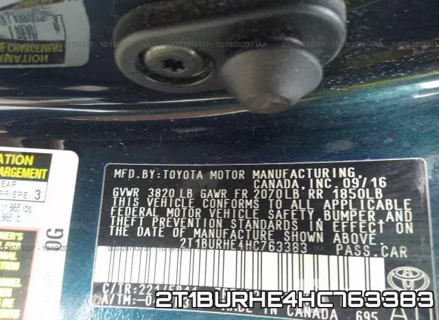 2T1BURHE4HC763383 фото 9