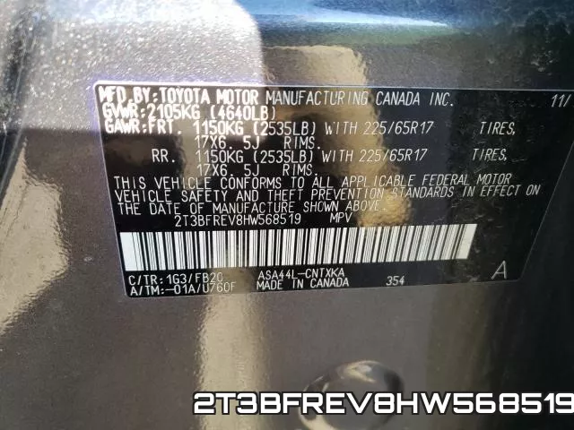 2T3BFREV8HW568519 фото 2