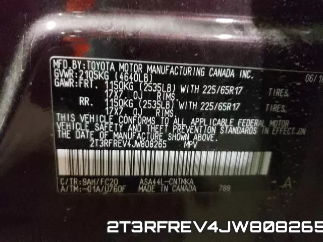 2T3RFREV4JW808265 фото 2