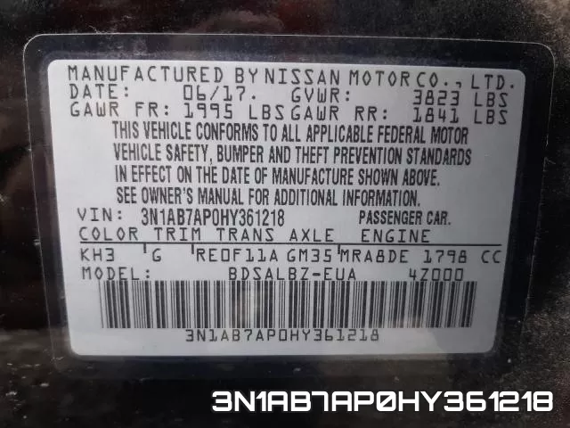 3N1AB7AP0HY361218 фото 2