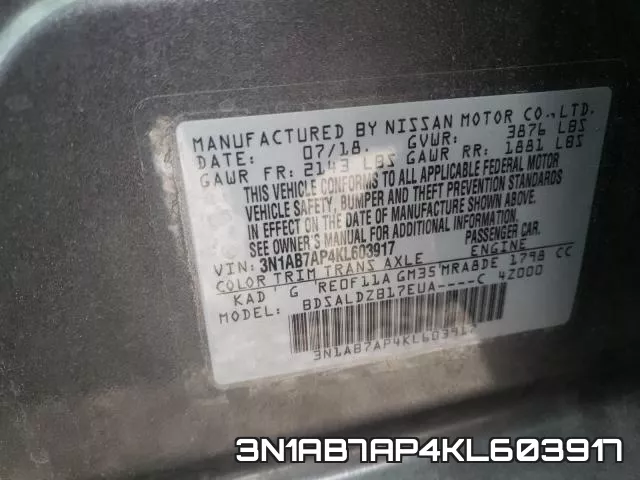 3N1AB7AP4KL603917 фото 2