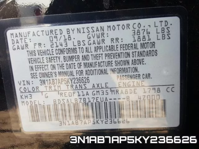 3N1AB7AP5KY236626 фото 2