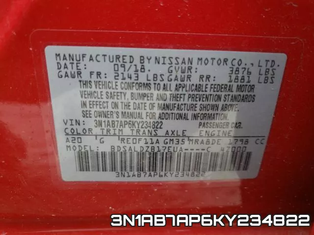 3N1AB7AP6KY234822 фото 2