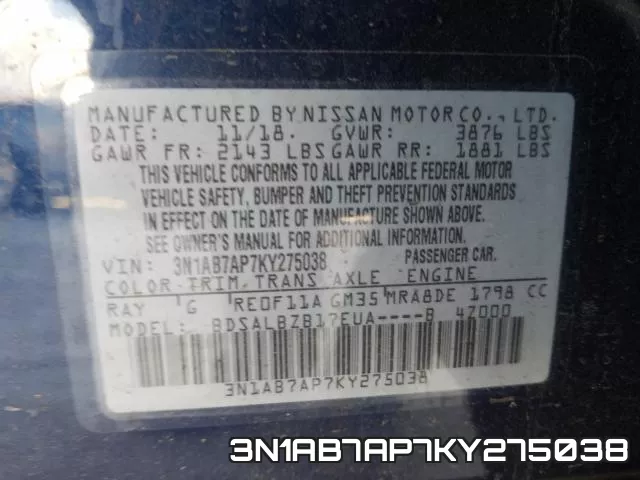 3N1AB7AP7KY275038 фото 2