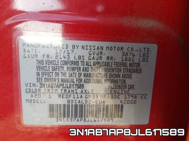 3N1AB7AP8JL617589 фото 2